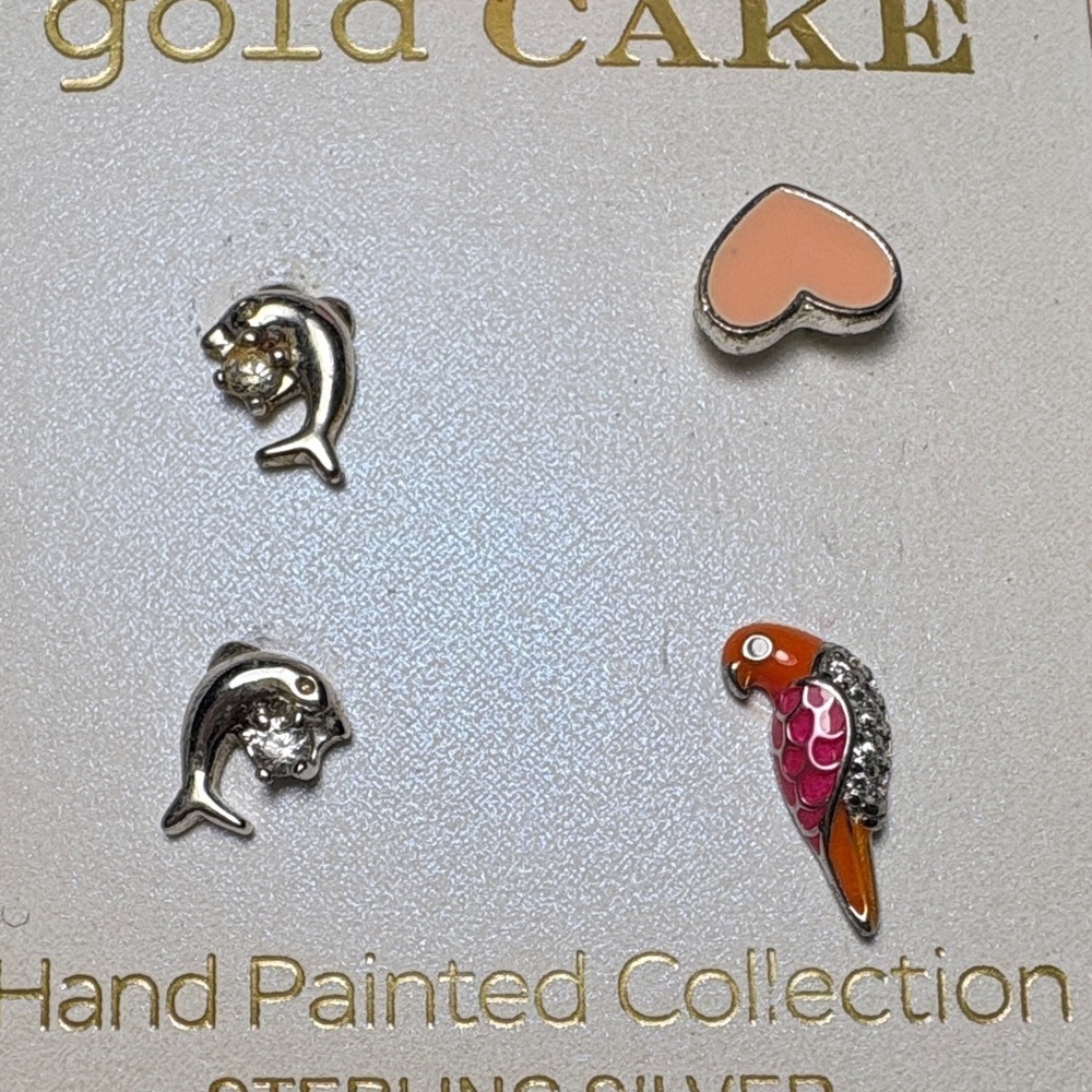 Gold Cake Sterling Silver Earring Set - Picture 2 of 5